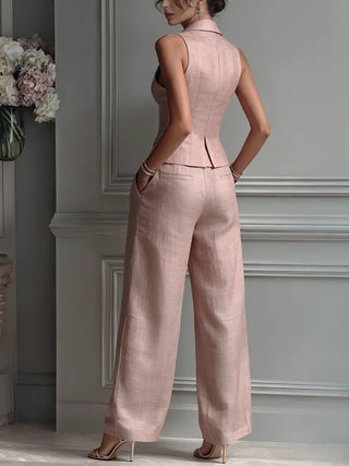 Maya - Conjunto de dos piezas para mujer con escote en V y botones