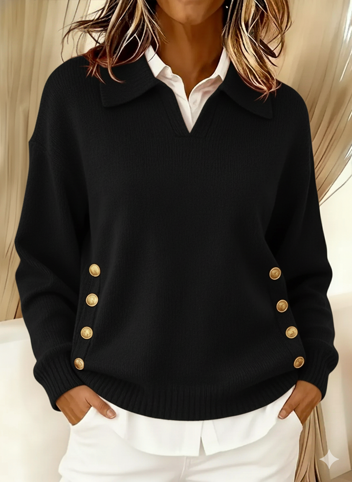 Erminia | Jersey con Cuello Polo y Botones